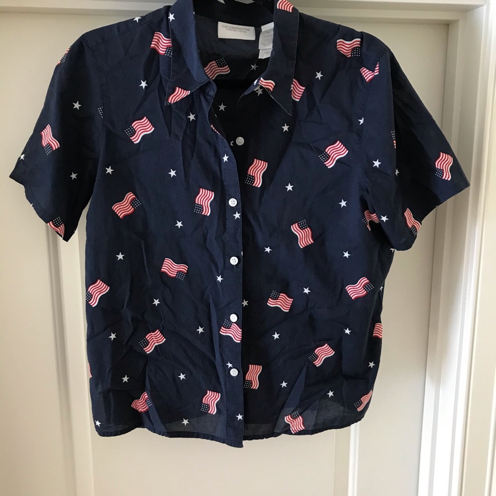 Vintage American Flag Button Up